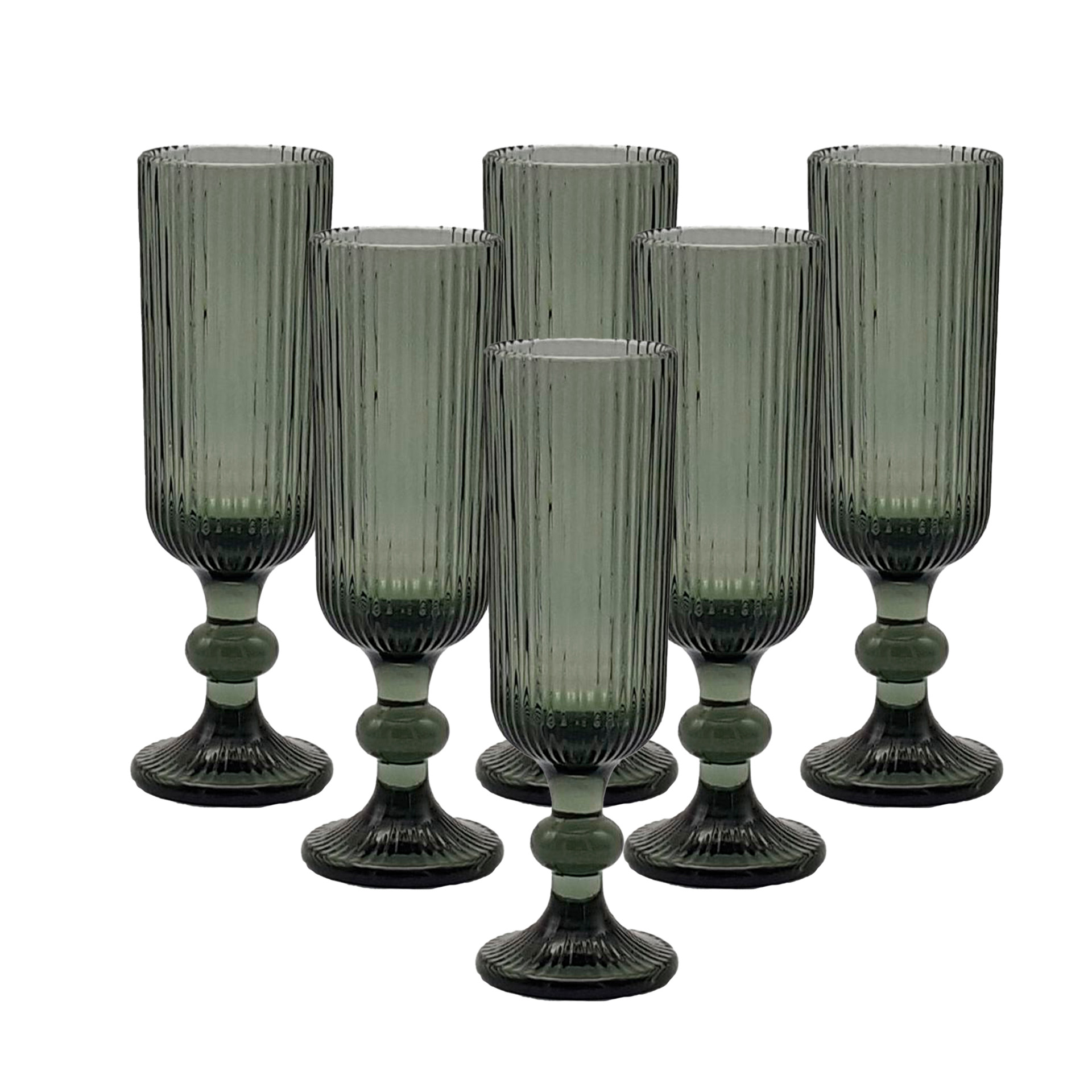 Copo Flute com Pé Stripes 150ml Pack 6