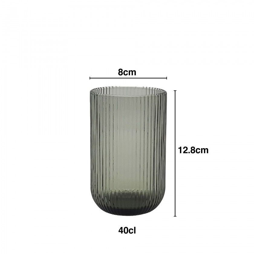 Copo sem P� Stripes 400ml 8X12.8cm Pack 6
