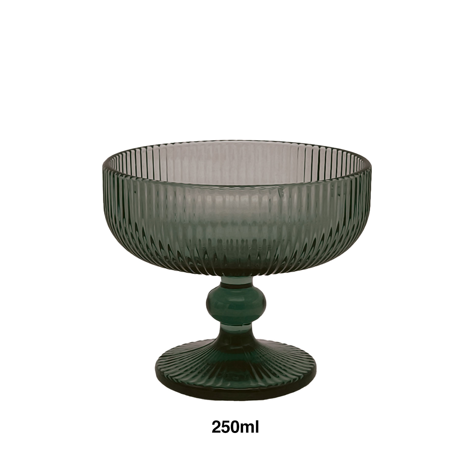 Taça com Pé Stripes Cinza 250ml Pack 6