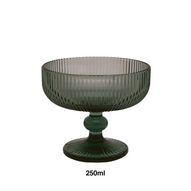 Taça com Pé Stripes Cinza 250ml Pack 6