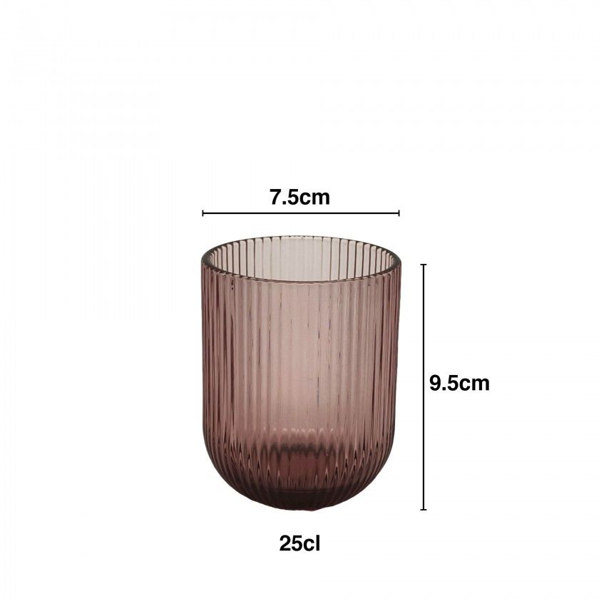 Copo sem Pé Stripes 250ml 7.5X9.5cm Pack 6 Copo sem Pé Stripes 250ml 7.5X9.5cm Pack 6