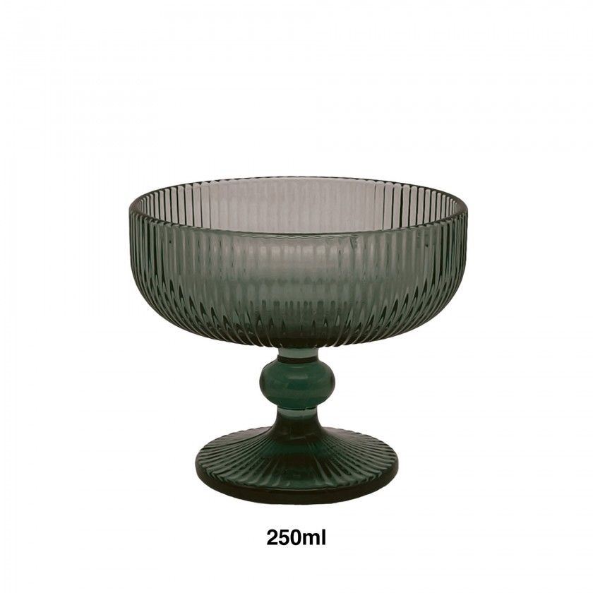 Taça com Pé Stripes Cinza 250ml Pack 6 Taça com Pé Stripes Cinza 250ml Pack 6