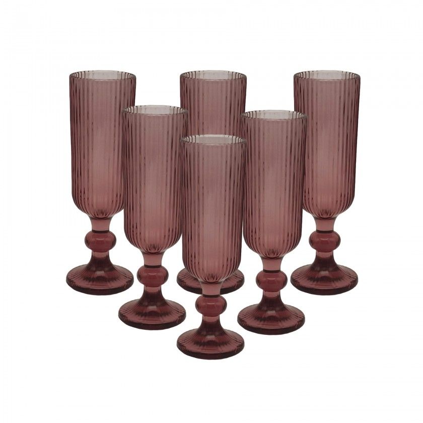 Copo Flute com Pé Stripes 150ml Pack 6 Copo Flute com Pé Stripes 150ml Pack 6