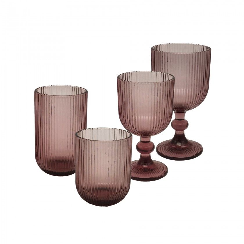 Copo com Pé Stripes 330ml 9X16.5cm Pack 6 Copo com Pé Stripes 330ml 9X16.5cm Pack 6