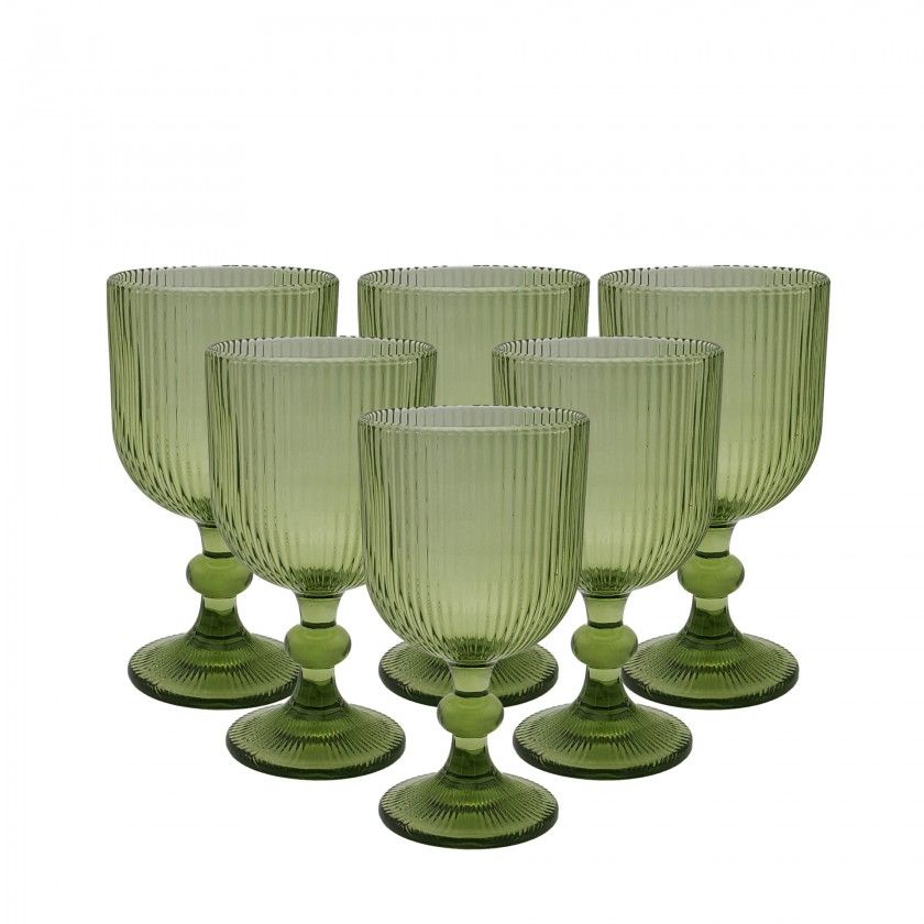 Copo com Pé Stripes 330ml 9X16.5cm Pack 6 Copo com Pé Stripes 330ml 9X16.5cm Pack 6