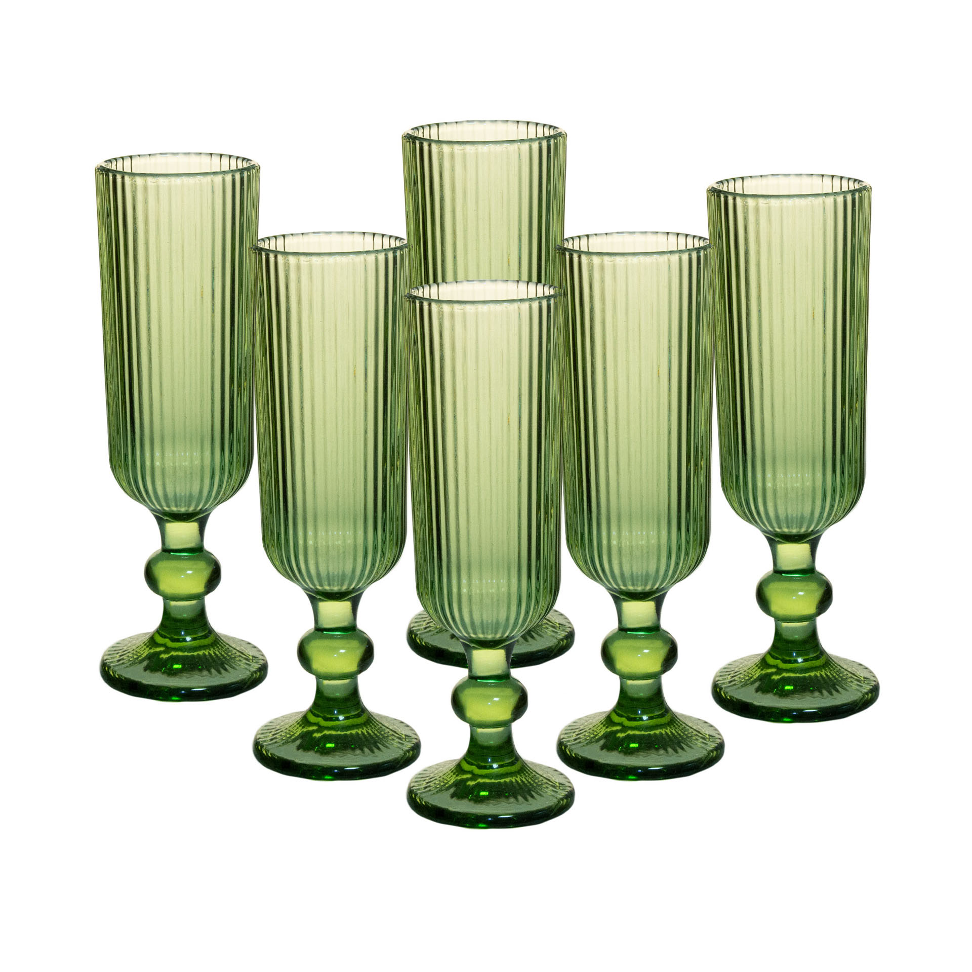 Copo Flute com Pé Stripes 150ml Pack 6