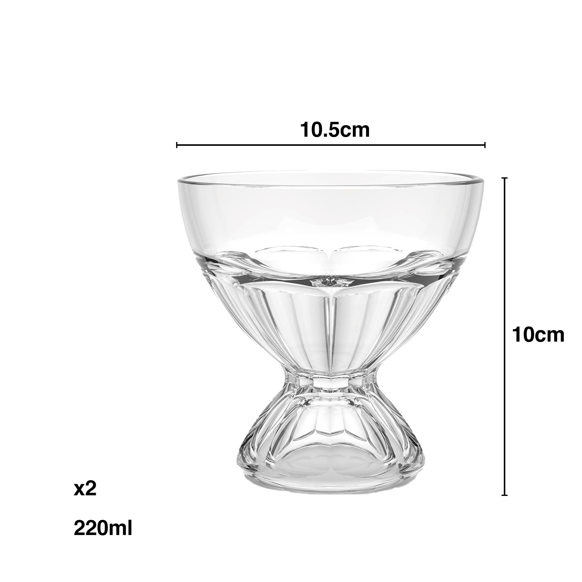 Taça Sobremesa 220ml 10.5X10cm Pack 2