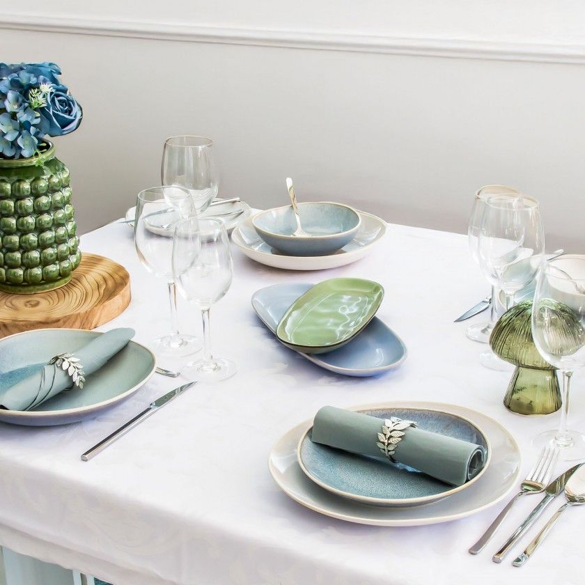 Argolas Guardanapo Folha Prateado 4cm Pack 4