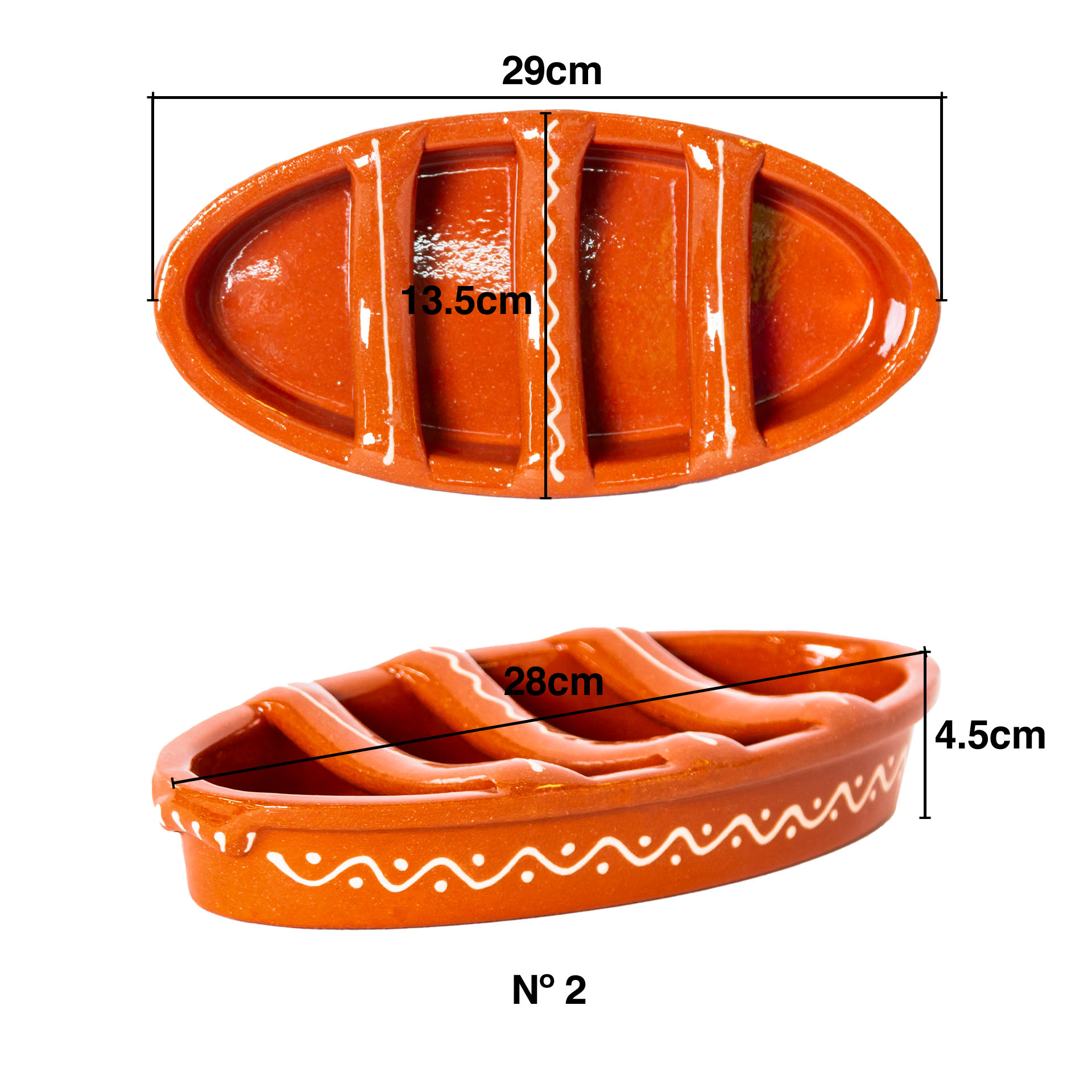Assador Chouriços Barro Regional N.2 29X13.5X4.5cm