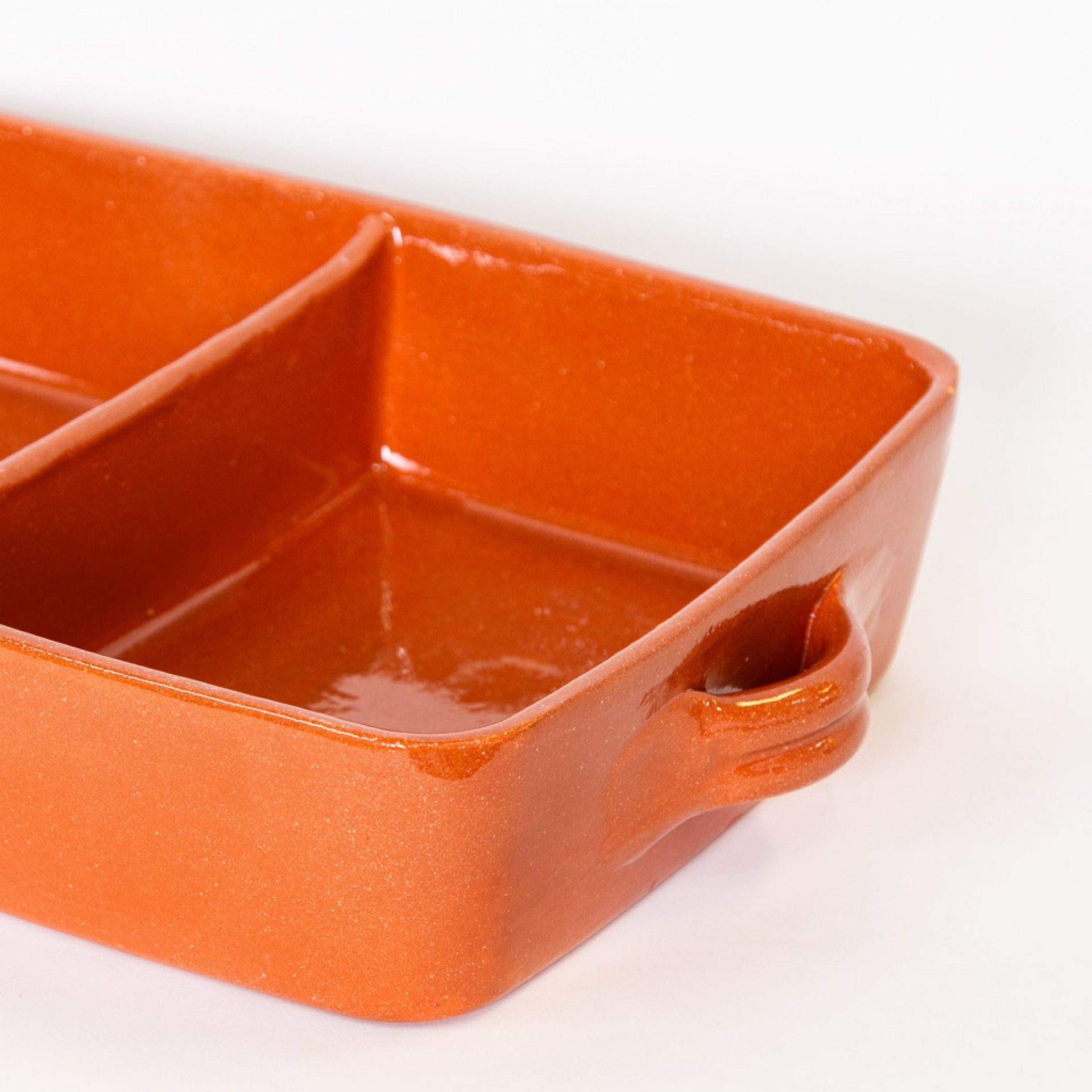 Assadeira Barro Liso Dividida N.2 33X23.5X7.5cm