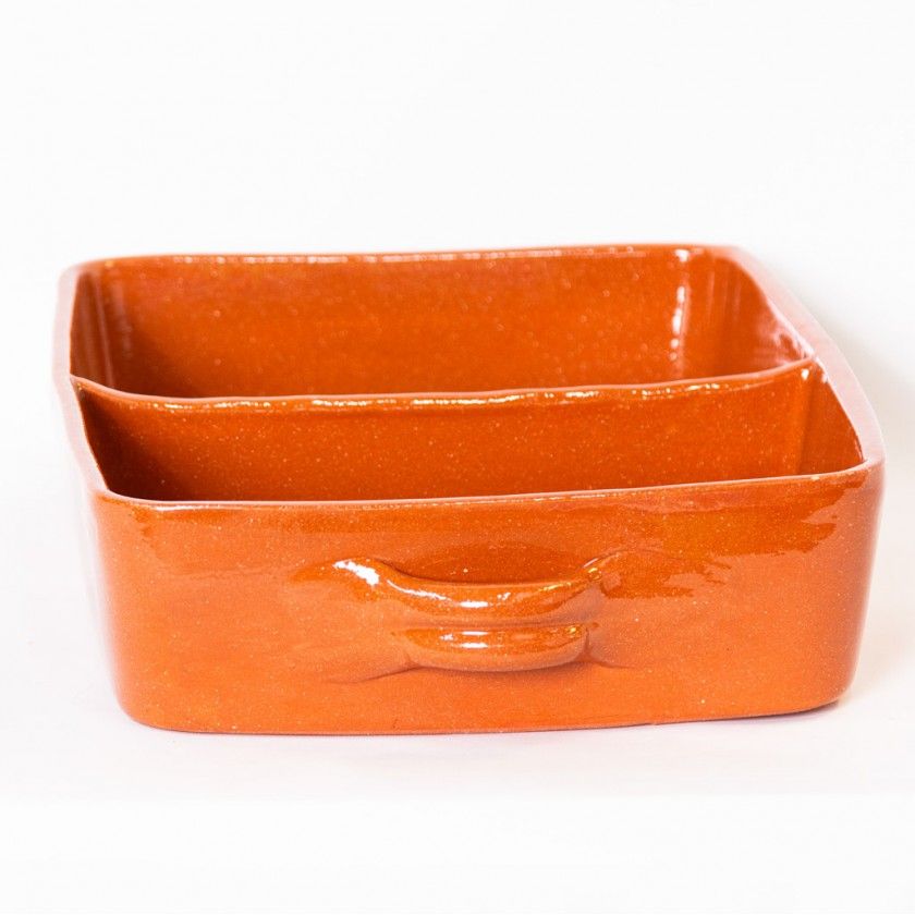 Assadeira Barro Liso Dividida N.2 33X23.5X7.5cm