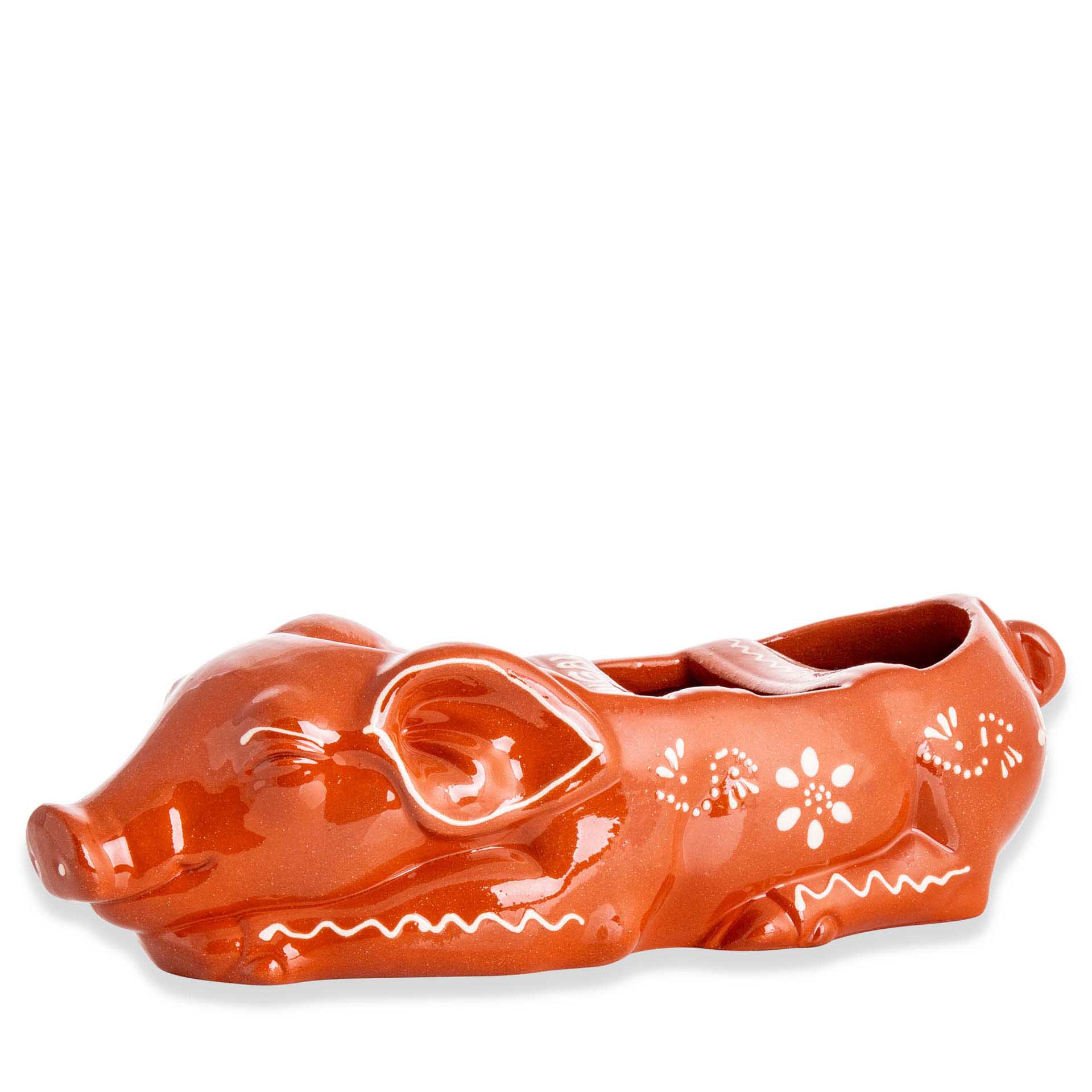 Assador Chouriços Barro Regional Porco Dormir 30.5cm