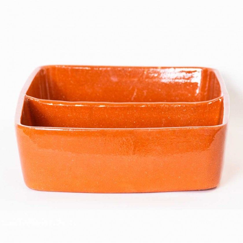 Assadeira Barro Liso Dividida N.2 33X23.5X7.5cm