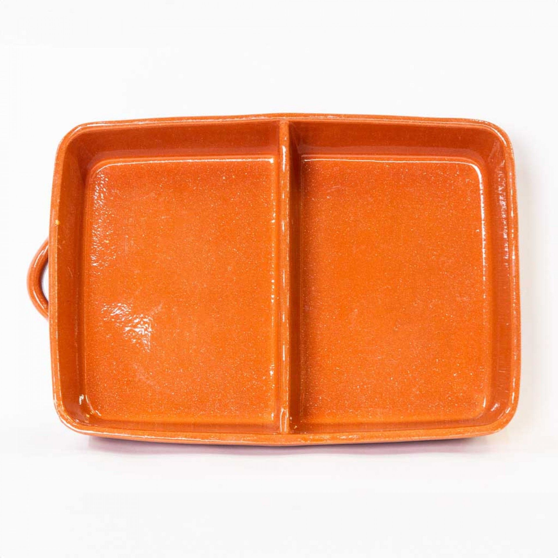 Assadeira Barro Liso Dividida N.2 33X23.5X7.5cm