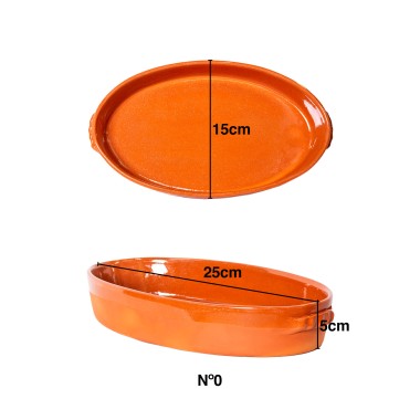 Assadeira Barro Liso Oval N.3 42.5X27X7.5cm