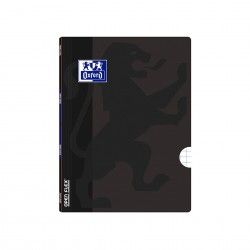 Caderno Agrafado Oxford Openflex A4 48 Folhas Quadriculado Preto
