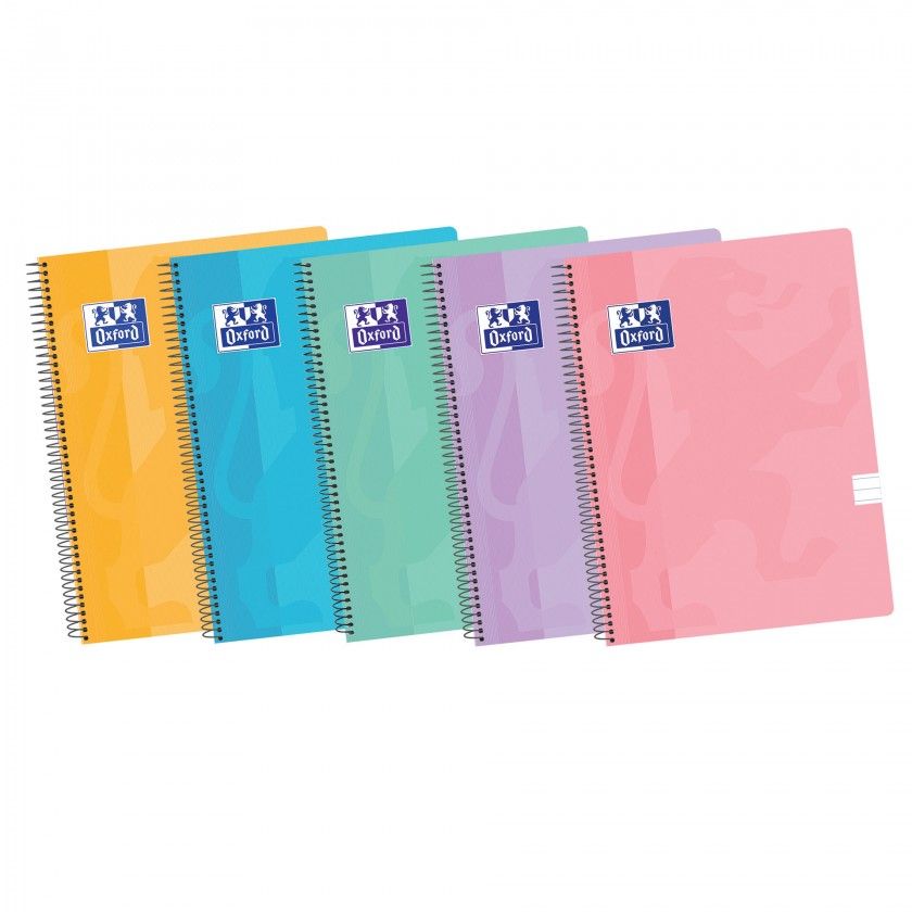 Caderno Espiral Capa Plstico Oxford Espiralflex A4 50 Folhas Pautado Pastel