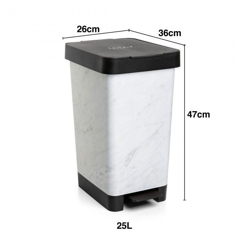Balde Lixo com Pedal Smart Decorado 25L 26X36X47cm