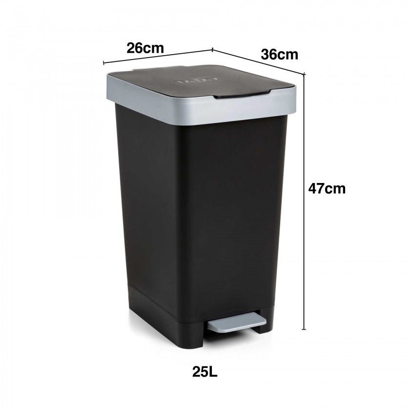 Balde Lixo com Pedal Smart Cor S�lida 25L 26X36X47cm