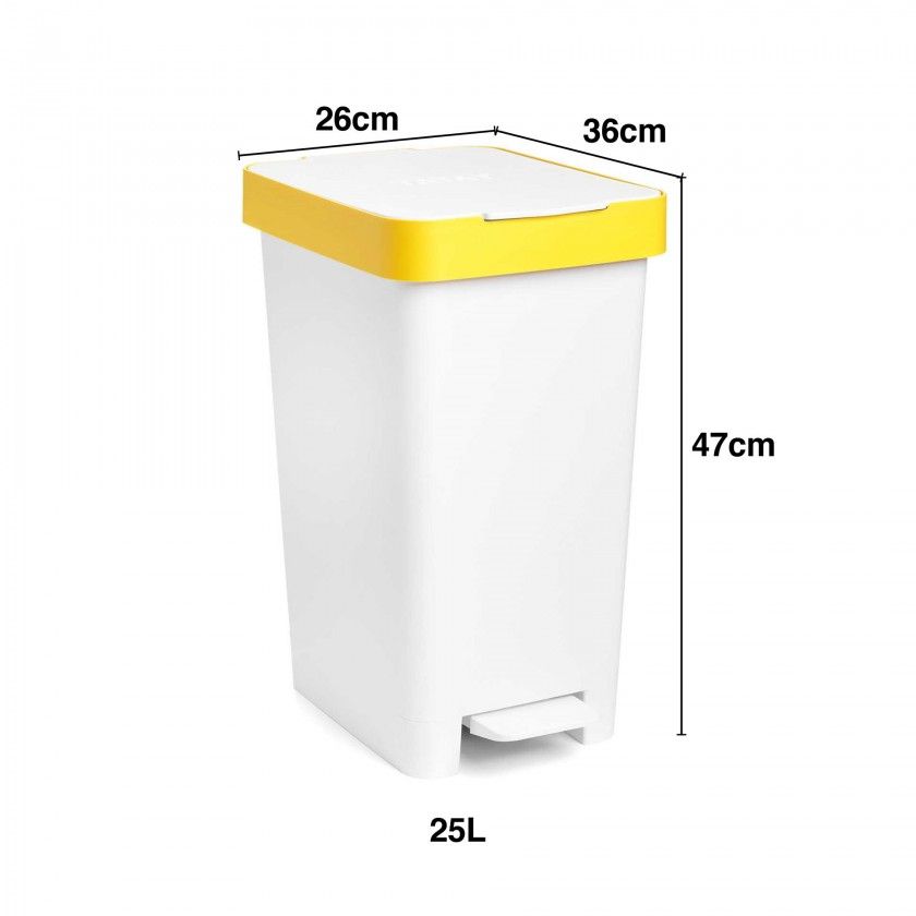 Balde Reciclagem com Pedal Smart 25L 26X36X47cm