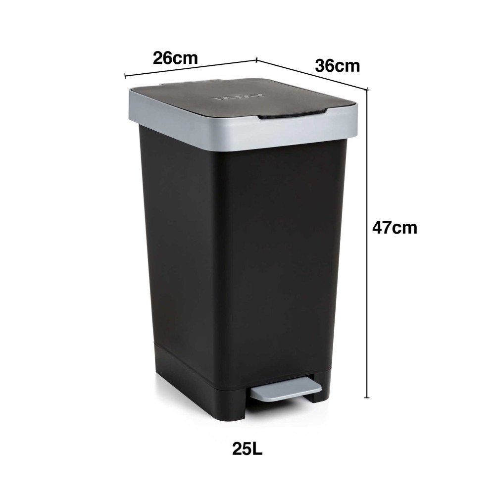 Balde Lixo com Pedal Smart Cor Sólida 25L 26X36X47cm