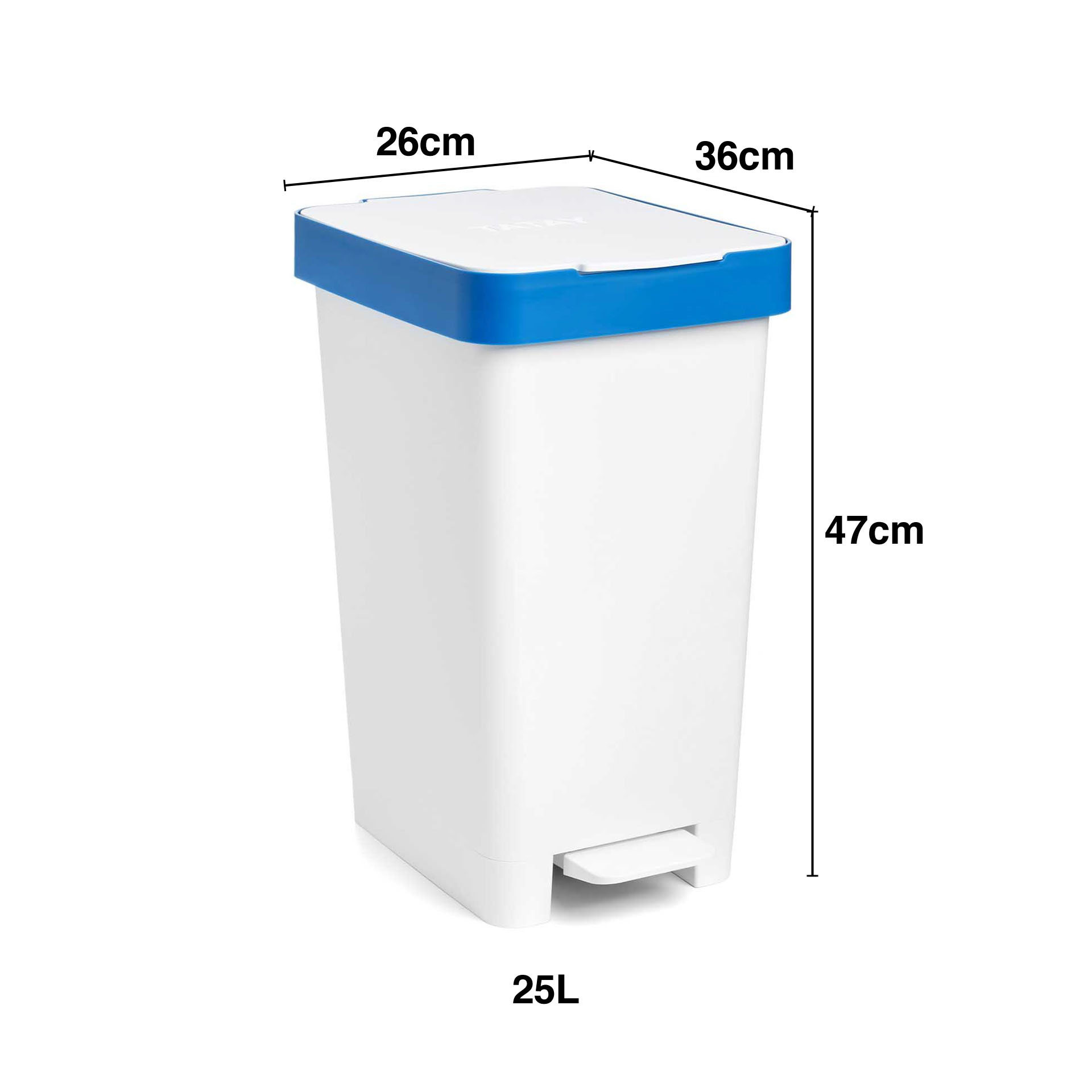 Balde Reciclagem com Pedal Smart 25L 26X36X47cm