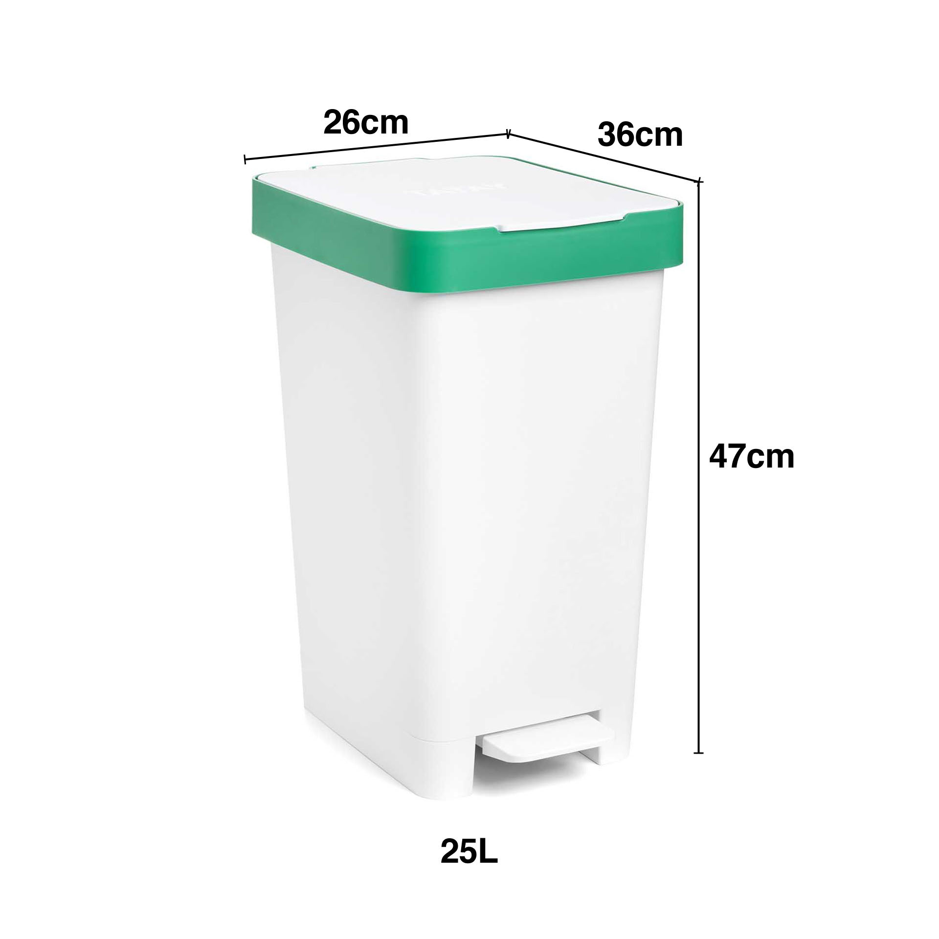 Balde Reciclagem com Pedal Smart 25L 26X36X47cm