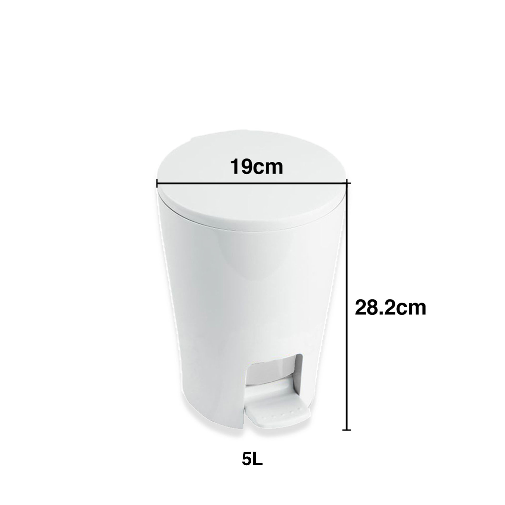Balde Lixo WC com Pedal Diabolo 5l 19X21X28.2cm