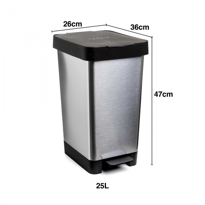 Balde Lixo com Pedal Smart Cor S�lida 25L 26X36X47cm