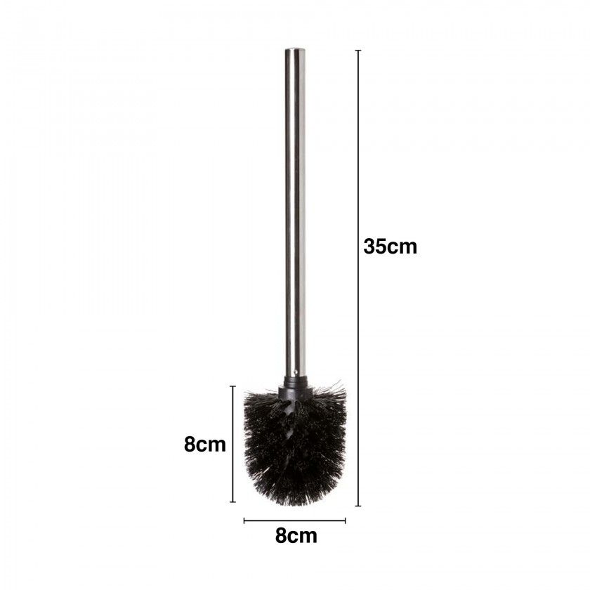 Escovilhão WC Inox sem Copo Preto 8X8X35cm Escovilhão WC Inox sem Copo Preto 8X8X35cm
