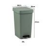 Balde Lixo com Pedal Smart Cor Sólida 25L 26X36X47cm Balde Lixo com Pedal Smart Cor Sólida 25L 26X36X47cm