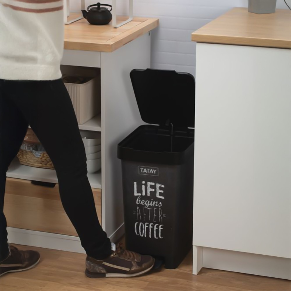 Balde Lixo com Pedal Smart Decorado 25L 26X36X47cm