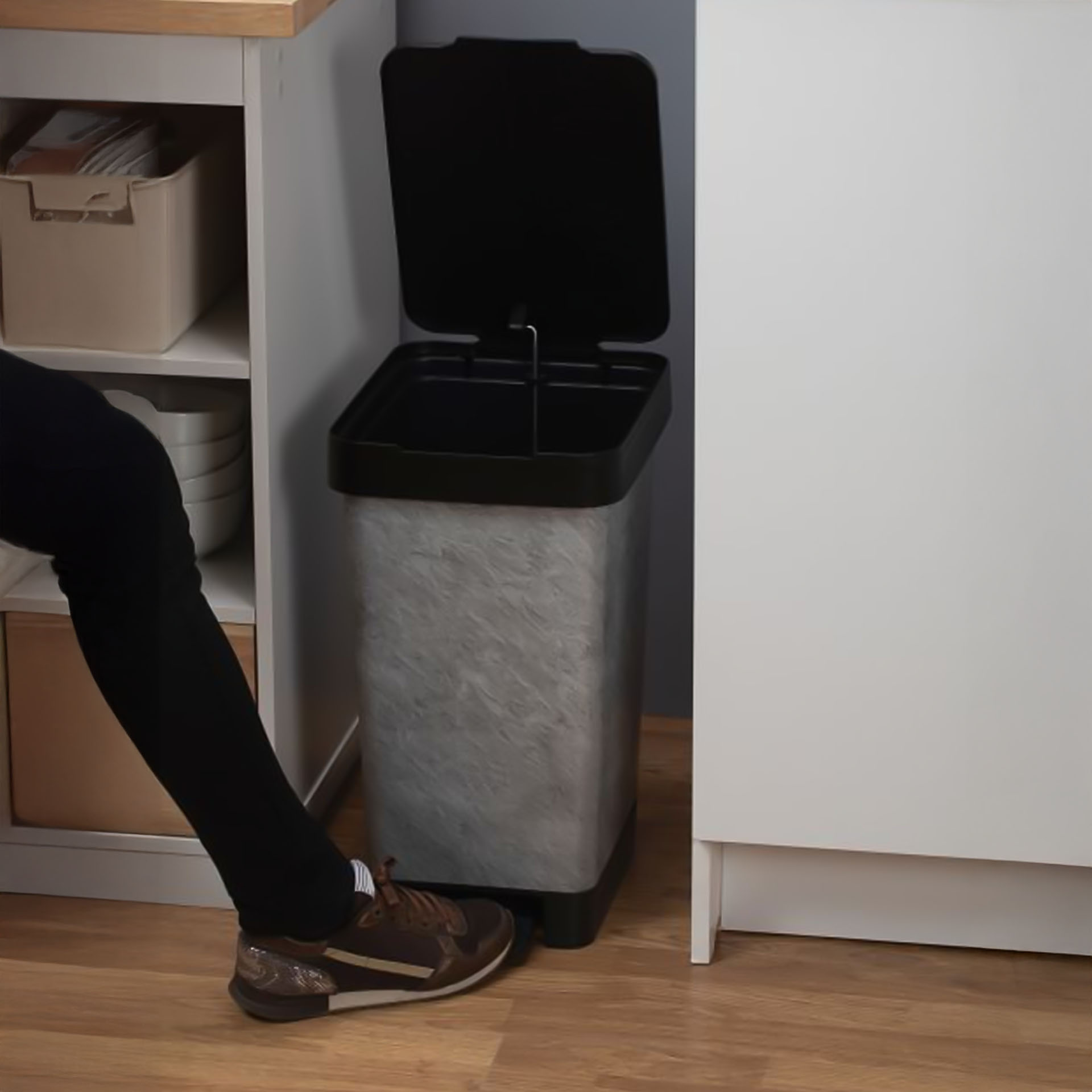 Balde Lixo com Pedal Smart Decorado 25L 26X36X47cm