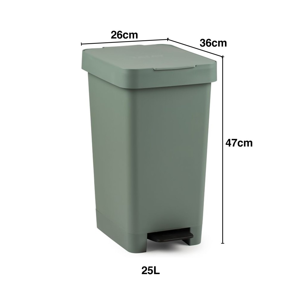 Balde Lixo com Pedal Smart Cor Sólida 25L 26X36X47cm
