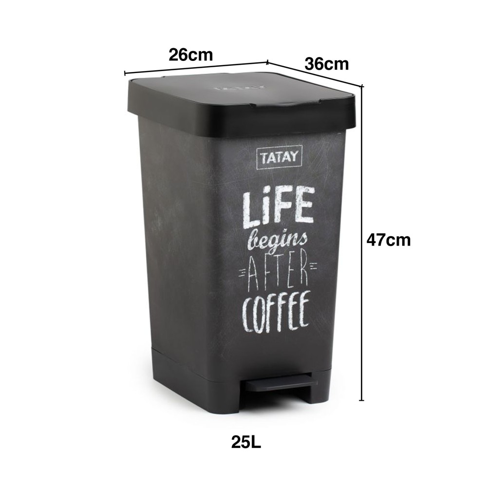 Balde Lixo com Pedal Smart Decorado 25L 26X36X47cm