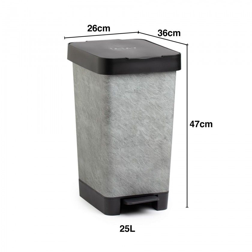 Balde Lixo com Pedal Smart Decorado 25L 26X36X47cm