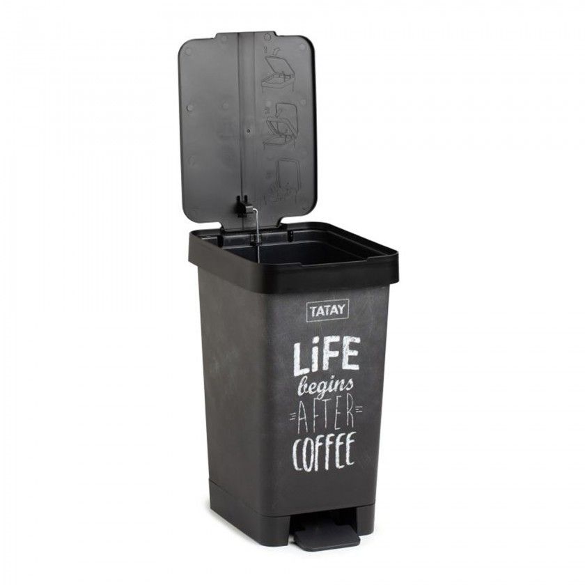 Balde Lixo com Pedal Smart Decorado 25L 26X36X47cm