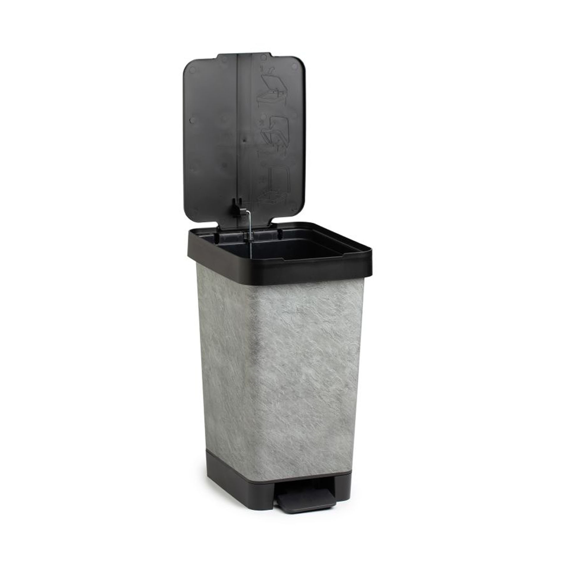 Balde Lixo com Pedal Smart Decorado 25L 26X36X47cm