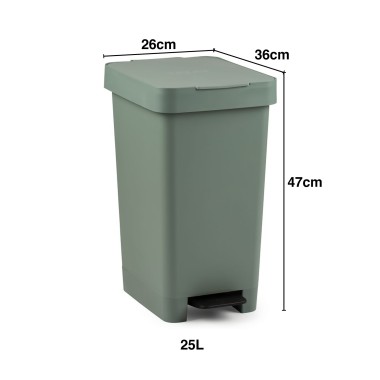 Balde Lixo com Pedal Smart Cor Sólida 25L 26X36X47cm