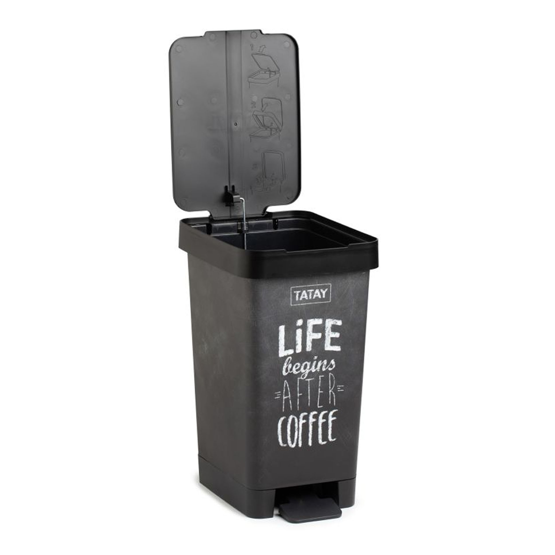 Balde Lixo com Pedal Smart Decorado 25L 26X36X47cm