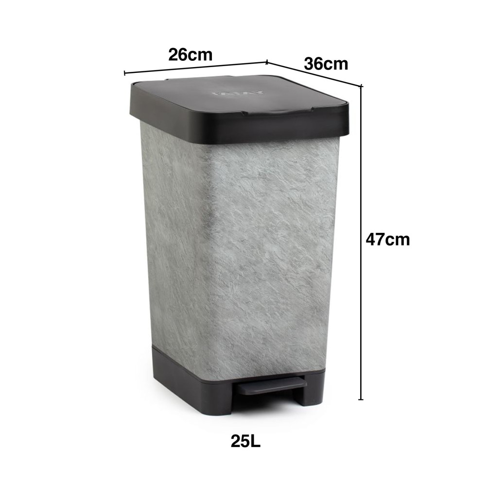 Balde Lixo com Pedal Smart Decorado 25L 26X36X47cm