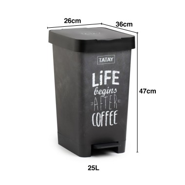 Balde Lixo com Pedal Smart Decorado 25L 26X36X47cm