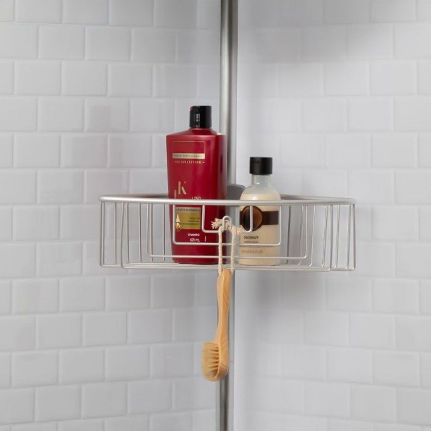 Barra Telescópica Alumínio 4 Cestos WC 35.5X21.5X270cm Barra Telescópica Alumínio 4 Cestos WC 35.5X21.5X270cm