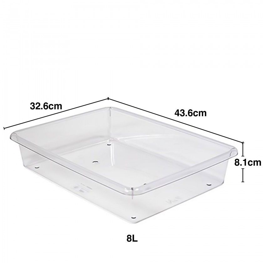 Bandeja Frigo com Tampa Retangular 8000ml 43.6X32.6X8.1cm Bandeja Frigo com Tampa Retangular 8000ml 43.6X32.6X8.1cm