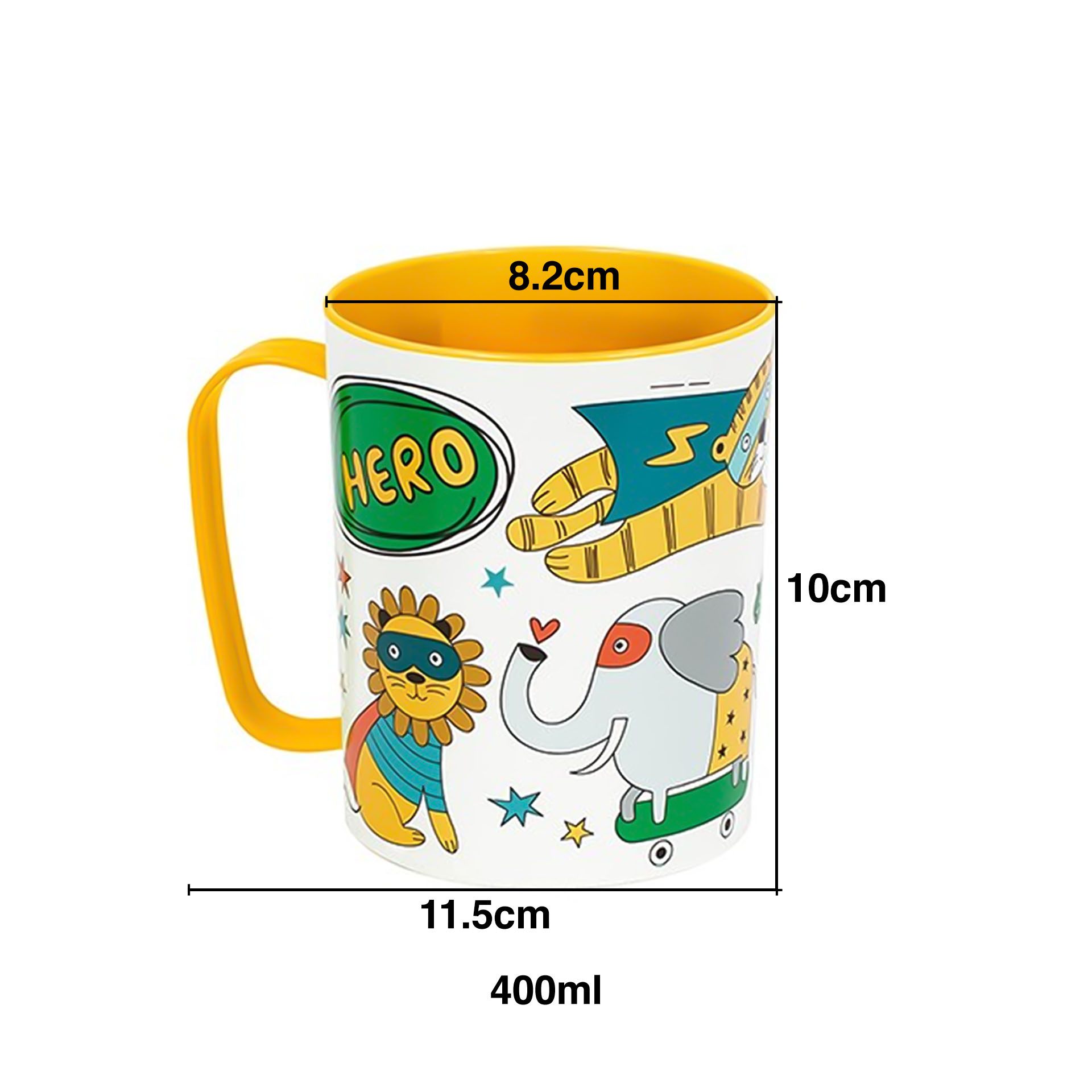 Caneca Fantasy Heróis 400ml 11.5X8.2X10cm