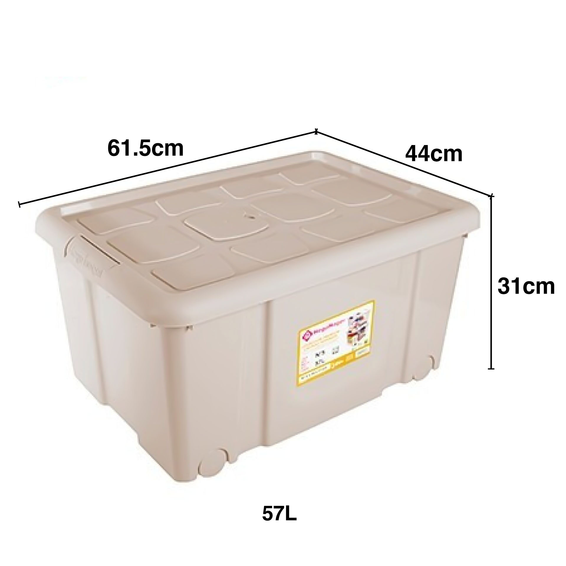 Caixa Arrumos New Box com Fechos e Rodas 57L 61.5X44X31cm