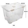 Caixa Arrumos New Box com Fechos e Rodas Incolor / Bege