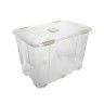 Caixa Arrumos New Box com Fechos e Rodas Incolor / Bege