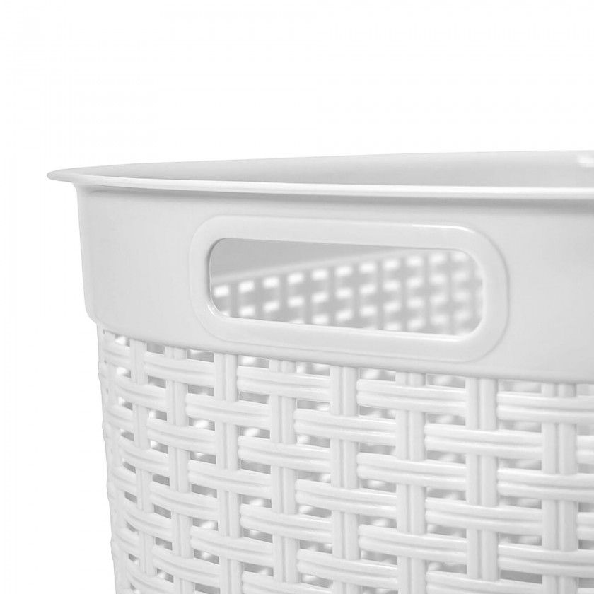 Cesta Roupa Plástico Rattan 44l 58X39X27cm Cesta Roupa Plástico Rattan 44l 58X39X27cm