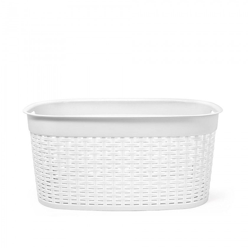 Cesta Roupa Plástico Rattan 44l 58X39X27cm Cesta Roupa Plástico Rattan 44l 58X39X27cm